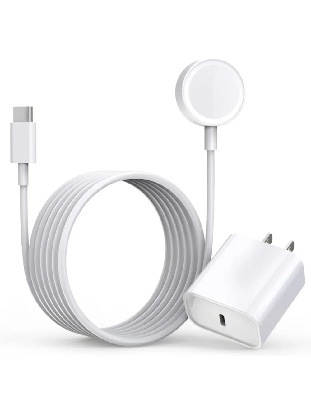 Fast Wireless Charger for Apple Watch & iPhone, 20W USB-C Adapter, 6.6FT Cord
